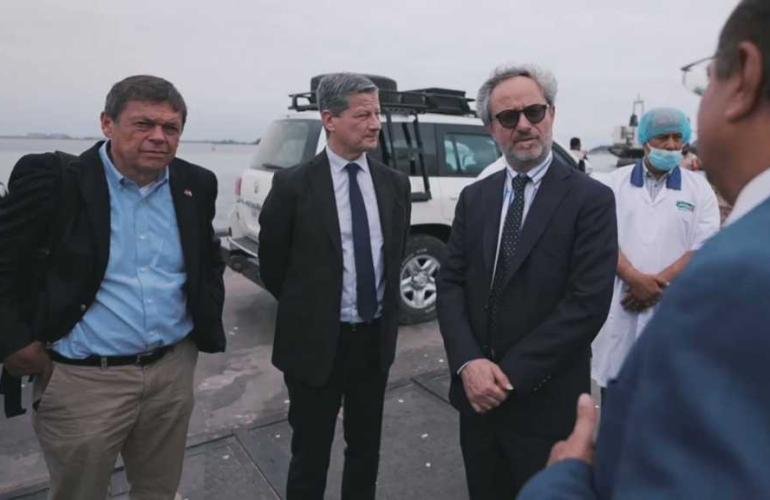 ممثلون من بعثة الاتحاد الأوروبي في اليمن يطلعون على امكانيات مطاحن مجموعة هائل سعيد في عدن